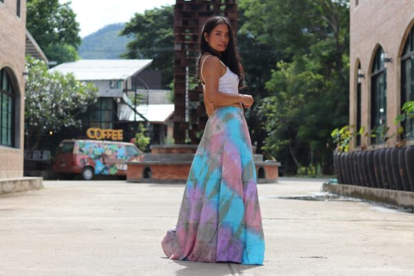 Boho Skirt/Maxi /Modest Beach /Full Length Skirt Tie Dye Skirt/ Long