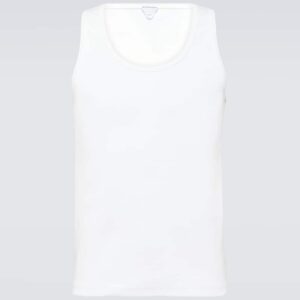 Bottega Veneta Ribbed-knit cotton-blend tank top