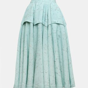 Bottega Veneta Tiered textured midi skirt