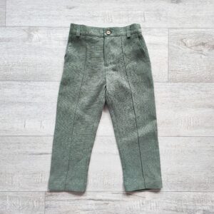 Boys Linen Pants A, Classic Grey Chino Trousers, Toddler Ring Bearer Garment