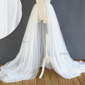 Bride Bridesmaid Sparkle Long Overtrain Skirt, Detachable Overskirt, Blinking Photo Shoot Evening Tulle Skirt, Glitter Skirt