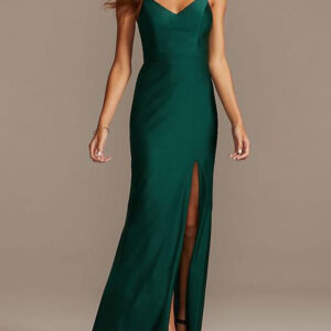 Bridesmaid Dress Elastic Woven Satin Sheath Floor-Length Formal Gowns