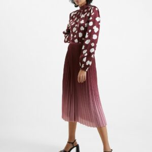 Brown FRENCH CONNECTION Sunburst Crepe Light Pleated Skirt