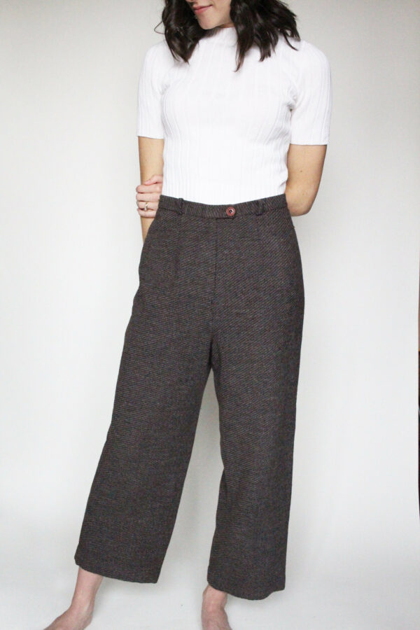 Brown Vintage Pants/Loose Fitting Cropped Comfy Trousers Slacks Size Small/ Medium