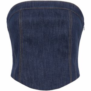 Brunello Cucinelli Denim Bustier Top