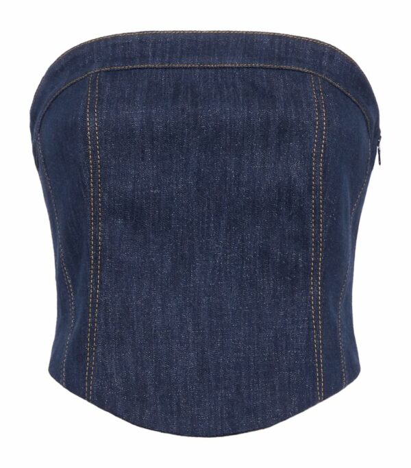 Brunello Cucinelli Denim Bustier Top