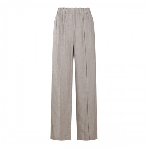 Brunello Cucinelli - Light Grey Linen Pants 38