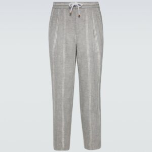 Brunello Cucinelli Linen, wool and silk-blend straight pants