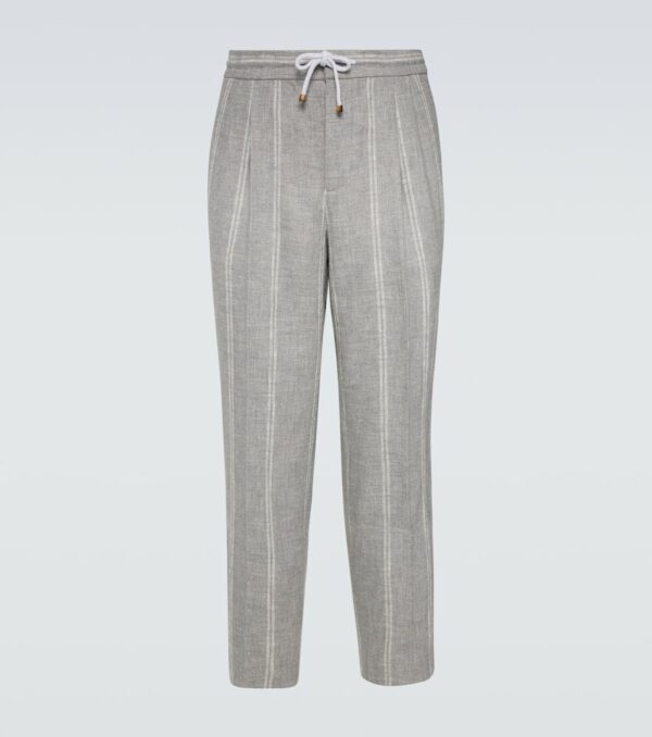 Brunello Cucinelli Linen, wool and silk-blend straight pants