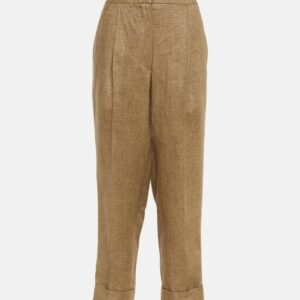 Brunello Cucinelli Mid-rise tapered linen pants