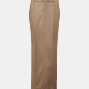 Brunello Cucinelli Pleated low-rise cotton-blend maxi skirt