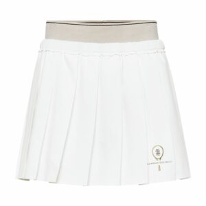 Brunello Cucinelli Poplin Pleated Tennis Skirt