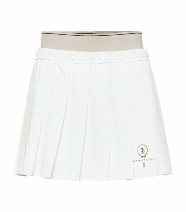 Brunello Cucinelli Poplin Pleated Tennis Skirt