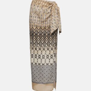 Brunello Cucinelli Printed cotton wrap skirt