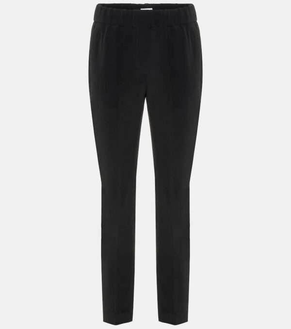 Brunello Cucinelli Silk-blend cropped pants