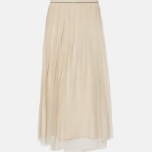 Brunello Cucinelli Silk tulle maxi skirt