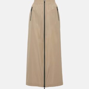 Brunello Cucinelli Zip-up taffeta maxi skirt