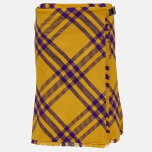 Burberry Checked wool wrap skirt