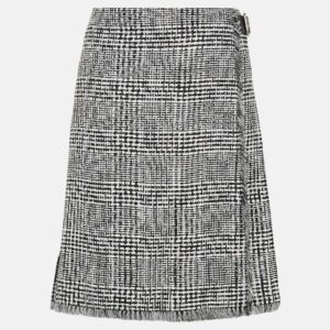 Burberry Houndstooth high-rise wrap skirt