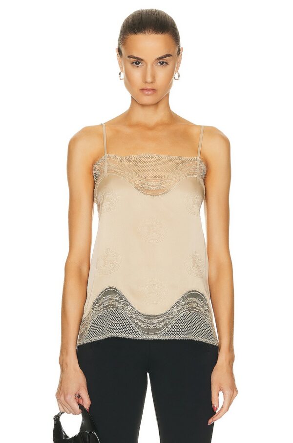 Burberry Lace Camisole Top in Soft Fawn IP Pattern - Beige. Size S (also in M).