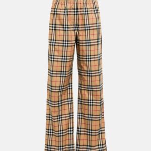 Burberry Vintage Check high-rise wide-leg sweatpants