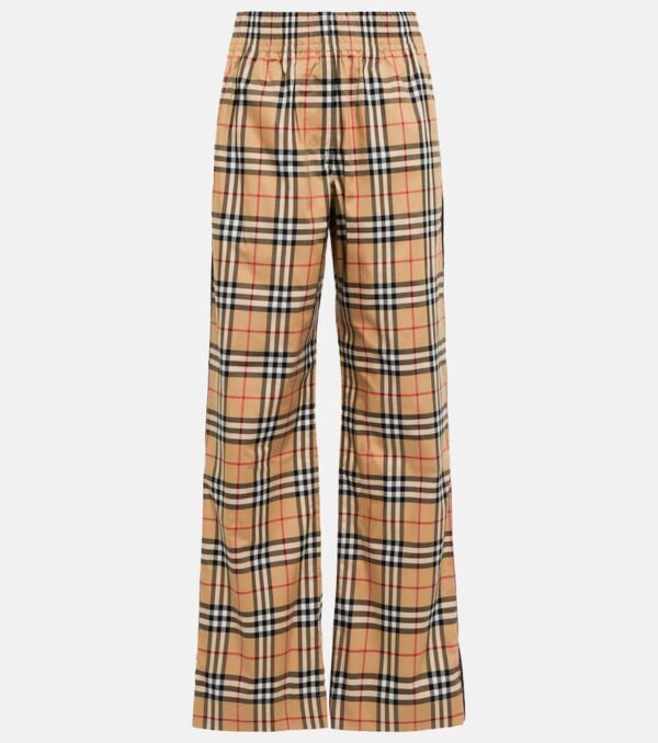 Burberry Vintage Check high-rise wide-leg sweatpants