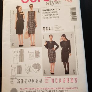 Burda 7132 Sewing Pattern For Shaped Dress, Skirt, Peplum Top & Jacket, Side Front Seams Unusual Front, Dress Skirt, Sz 10-22 Uncut Ff