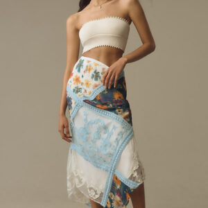 By Anthropologie Printed Mermaid Maxi Skirt