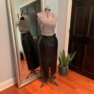 C1990-2000 Supple Black Leather Skirt With Slight Slit Front