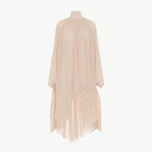 CHLOÉ Fluid tunic dress in silk georgette White Size 8 100% Silk