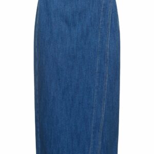 Calvary Cotton Denim Loguette Wrap Skirt