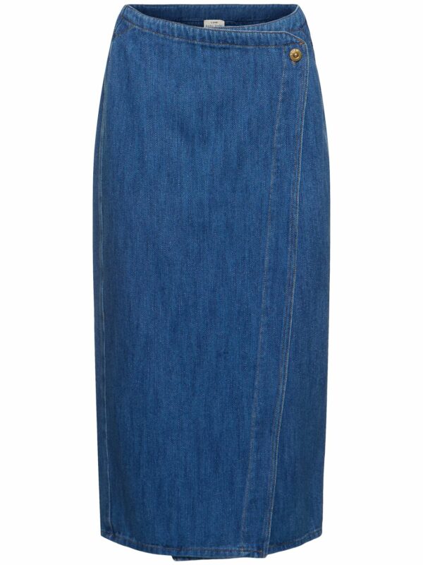 Calvary Cotton Denim Loguette Wrap Skirt