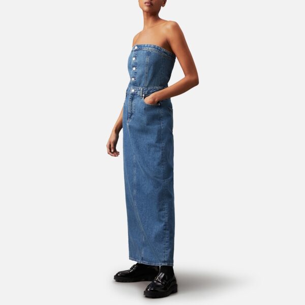 Calvin Klein Jeans Strapless Maxi Denim Dress - L