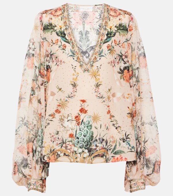 Camilla Floral silk blouse