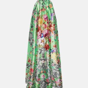 Camilla Trapeze floral taffeta maxi dress