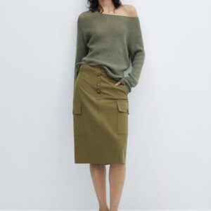 Cargo midi skirt forest green - Woman - 10 - MANGO