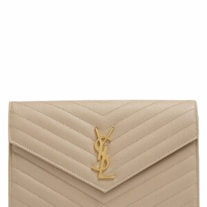 Cassandra Embossed Leather Chain Wallet