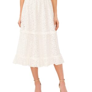 CeCe Floral Lace Tiered Skirt