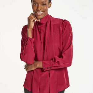 Cefinn Bianca Blouse with Scarf - Red