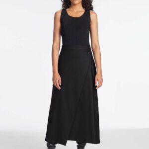 Cefinn Layla Wool Maxi Wrap Skirt - Black