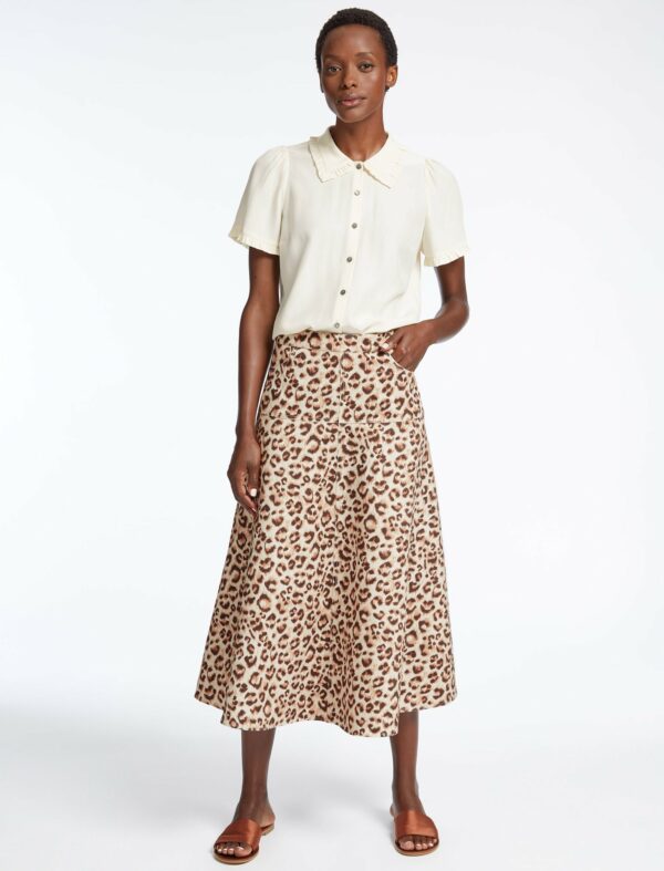 Cefinn Sierra Cotton Maxi Skirt - Leopard Print