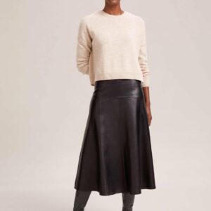 Cefinn Sierra Leather A Line Maxi Skirt - Black