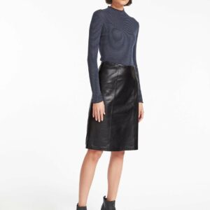 Cefinn Skye Leather Pencil Skirt - Black