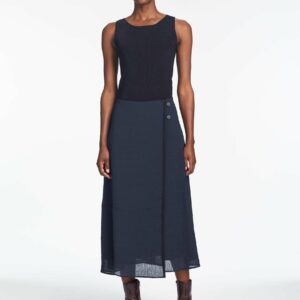 Cefinn Sonia Techni Voile Maxi Skirt - Navy