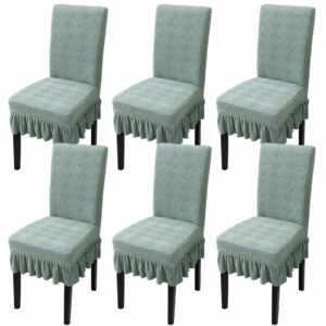 Chair Covers with Pleated Skirt Fashion Stretch Fitted Chair (B3, 6)