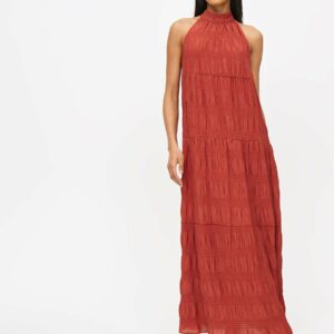 Chestnut Halter Tiered Maxi dress 24S