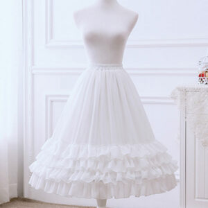 Chiffon Lolita Skirt Bow Ruffle White Lolitapetticoat