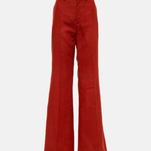 Chloé High-rise flared linen pants