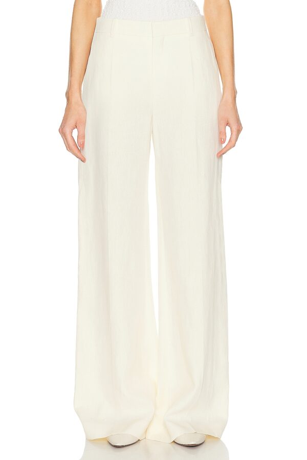 Chloe Linen Pant in Coconut Milk - Cream. Size 38 (also in 34).