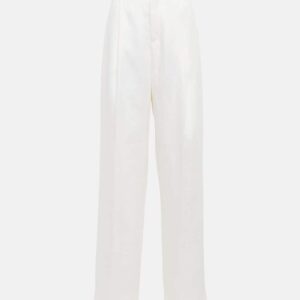 Chloé Mid-rise straight linen pants